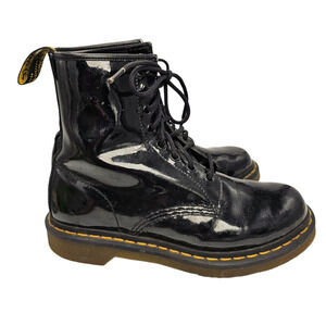 Dr Martens 1460 Boots Womens 8 Black Patent Leather